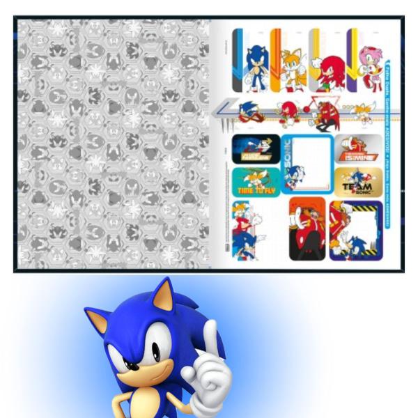 Imagem de Kit Caderno Brochurao Sonic + Desenho 80fls Sortidos Tilibra