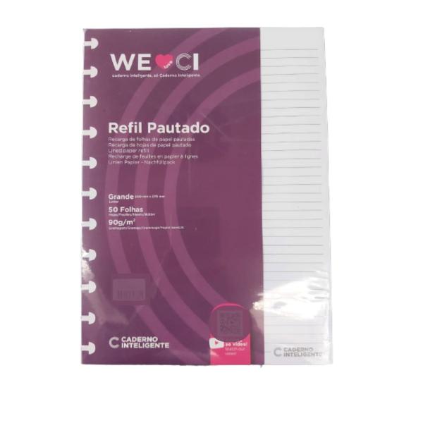 Kit Caderno Inteligente Rose Pastel e Refil Pautado Grande Imagem de Kit Caderno Inteligente Rose Pastel e Refil Pautado Grande