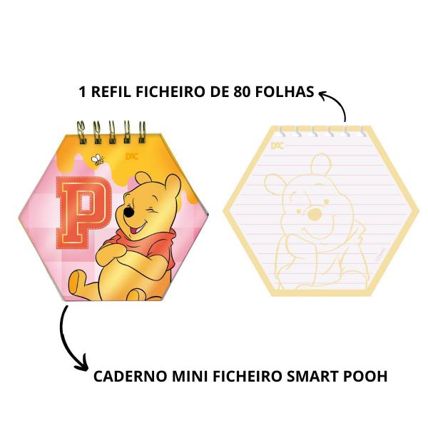 Imagem de Kit Caderno Mini Ficheiro Smart Pooh + 1 Refil ficheiro Pooh