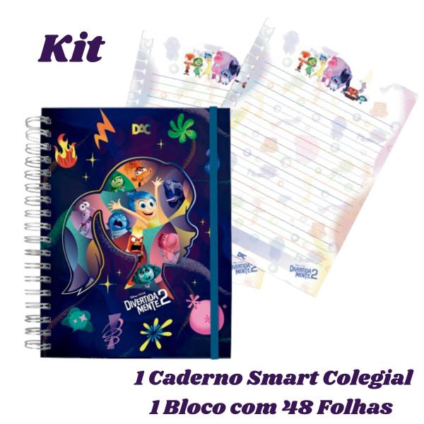 Imagem de Kit Caderno Smart Colegial Divertidamente Refil Extra Com Folhas Personalizada Capa Dura Dac Original