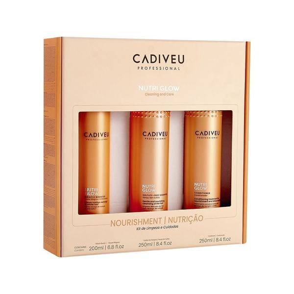 Kit Cadiveu Nutri Glow - Shampoo 250ml e Condicionador 250ml e Booster 200ml Imagem de Kit Cadiveu Nutri Glow - Shampoo 250ml e Condicionador 250ml e Booster 200ml