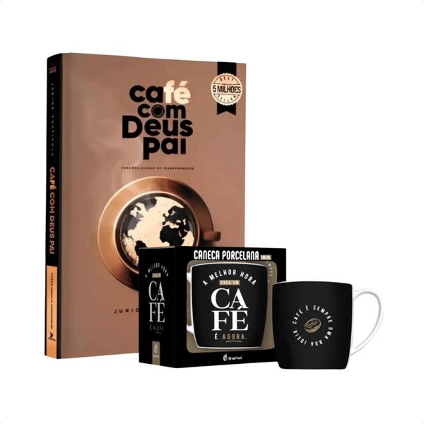 Imagem de Kit Cafe Com Deus Pai 2025 - Caneca Melhor Hora Para Um Café É Agora