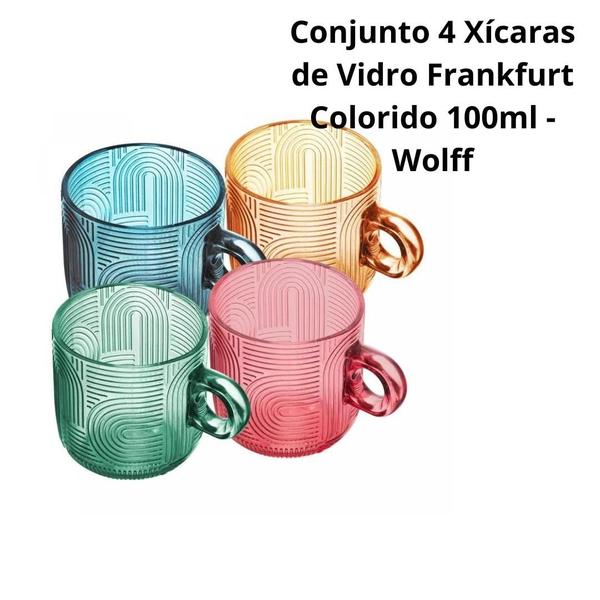 Imagem de Kit café Completo + Chaleira Eletrica 110V 1,8L + 4 Xicaras Coloridas100ML