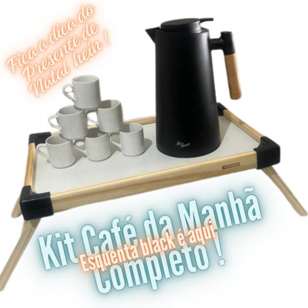 Imagem de Kit Café da Manhã Garrafa Térmica na Bandeja Tramontina com Xícaras Cr