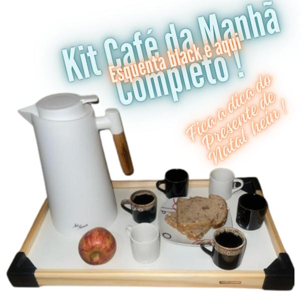 Imagem de Kit Café da Manhã Garrafa Térmica na Bandeja Tramontina com Xícaras Cr