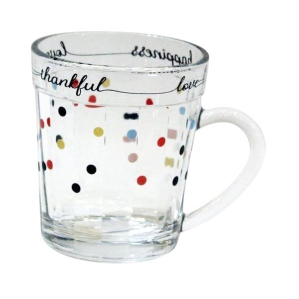 Imagem de Kit Café da Manhã Prato Bowl e Caneca Americano em Vidro Poa Dots