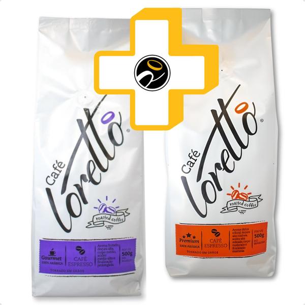 Kit Café em Grãos Arábica Gourmet Premium Loretto 1 Kg - Loretto Cafés Especiais Imagem de Kit Café em Grãos Arábica Gourmet Premium Loretto 1 Kg
