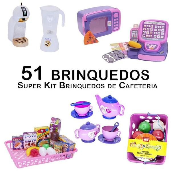 Imagem de Kit Café Infantil Registradora Cafeteira Microondas 51P