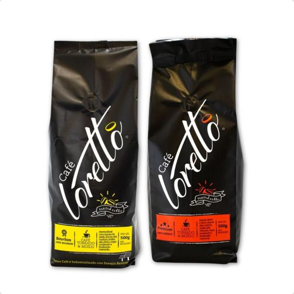 Imagem de Kit Cafés Especiais Torrado e Moído Arábica Bourbon Premium Loretto 1 Kg