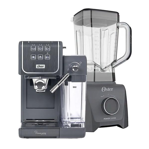 Kit Cafeteira PrimaLatte Touch e Liquidificador 1100 Oster Kit Cafeteira PrimaLatte Touch e Liquidificador 1100 Oster