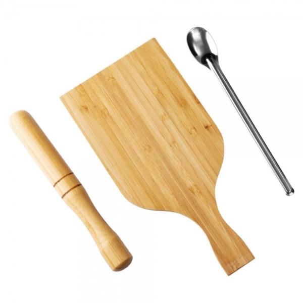 Imagem de Kit Caipirinha 3 Peças Bambu e Inox