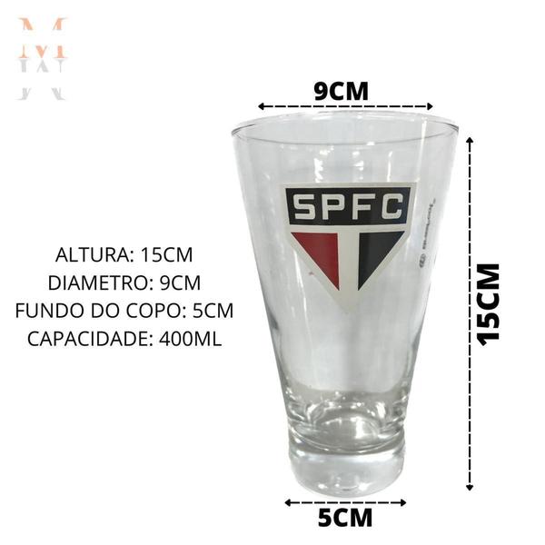 Imagem de Kit Caipirinha 4 Peças Time São Paulo Copo Long 400 ML - Brasfoot Presentes