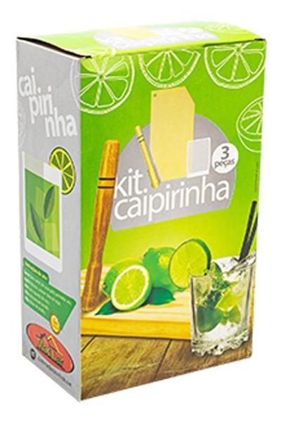 Imagem de Kit Caipirinha Verão 3 Peças Copo Tabua Socador Madeira Top