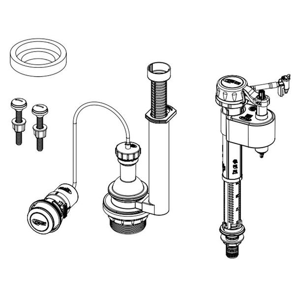 Imagem de Kit Caixa Acoplada Completa Reparo Saída Pneumática Censi