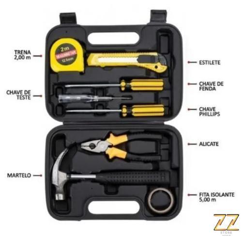 Kit Caixa Ferramentas Jogo 8 Pçs Estojo Plastico Maleta - ZZ Imagem de Kit Caixa Ferramentas Jogo 8 Pçs Estojo Plastico Maleta