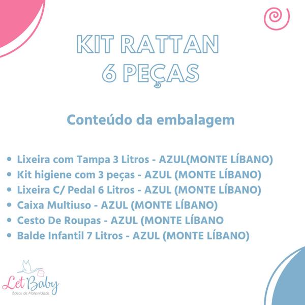 Kit Caixa Organizadora Cesto de roupas Rattan bebê Balde Lixeira Saboneteira - MeninoouMenina - let Baby bolsas de maternidade Imagem de Kit Caixa Organizadora Cesto de roupas Rattan bebê Balde Lixeira Saboneteira - MeninoouMenina