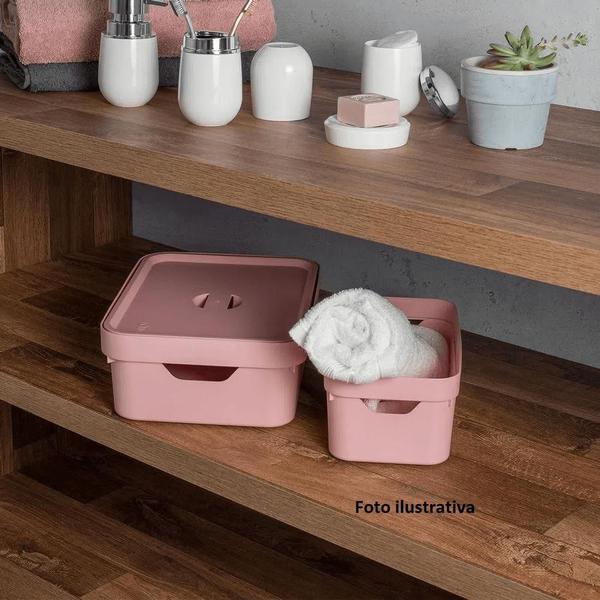 Imagem de Kit Caixa Organizadora Cube Rosa 2 Peças - Ou