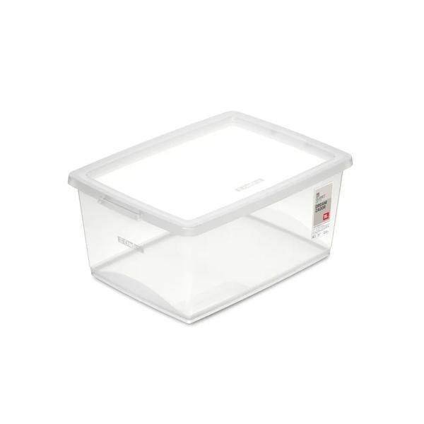 Imagem de Kit Caixa Organizadora Plástica Cristal 15L Ordene 6un