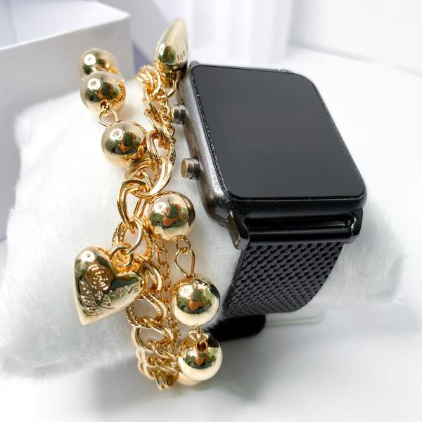Imagem de Kit caixa relógio preto metal led digital quadrado e pulseira feminina elegante