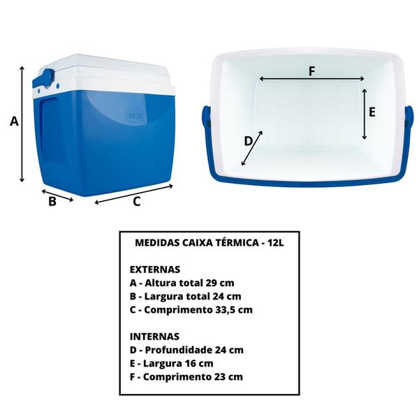 Imagem de Kit Caixa Térmica 12L e 26L com Alça Azul Mor