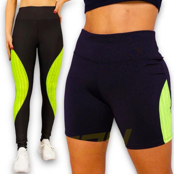 Imagem de Kit CALÇA LEG + SHORT LEGGING Feminino Academia Corrida Fitness Cinutra Alta 561