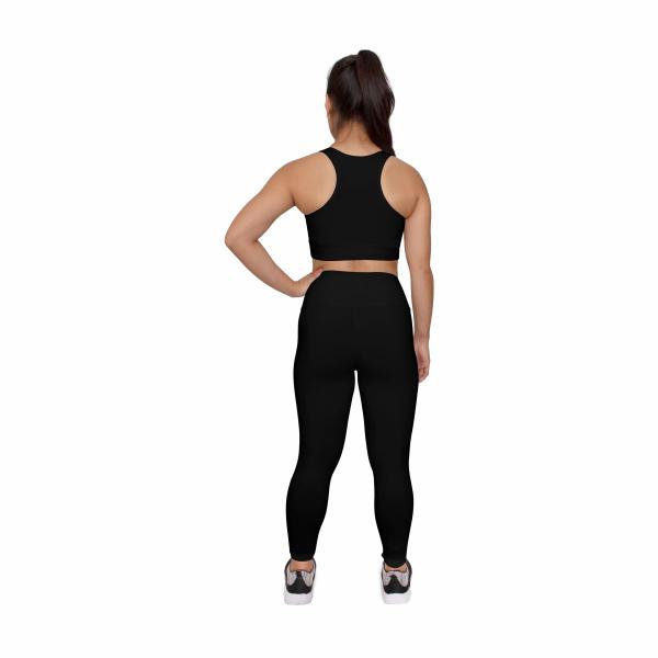 Imagem de Kit Calça Legging e Top Nadador Basic Muvin para Treino Academia, Proteção Solar e Zero Transparência