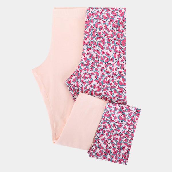 Imagem de Kit Calça Legging Infantil Candy Kids Cotton Básico 2 Peças