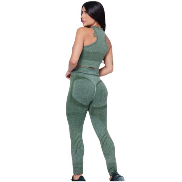 Imagem de Kit CALÇA LEVANTA BUMBUM + TOP ALÇA MÉDIA Fitness Academia 987