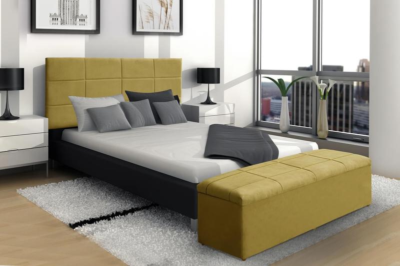 Imagem de Kit Calçadeira e Painel Raissa 138 cm Suede Amarelo