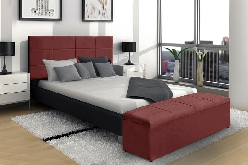 Imagem de Kit Calçadeira e Painel Raissa 193 cm Suede Vermelho