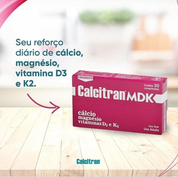 Imagem de Kit Calcitran MDK 90 Comprimidos Calcio Vitamina D3 e K2