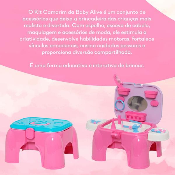 Imagem de Kit Camarim Infantil Maleta Baby Alive 15 Itens Cotiplás