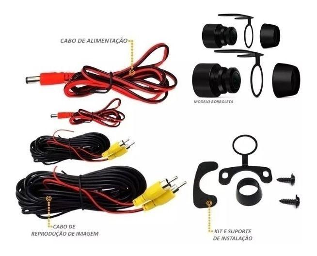 Imagem de Kit Câmera Frontal e Ré Para Van Escolar Com Retrovisor Monitor LCD