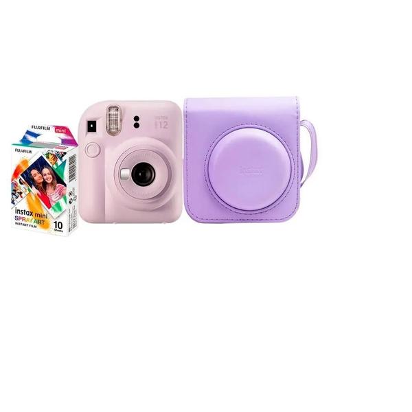 Imagem de Kit Câmera Instax Mini 12 com pack 10 fotos Spray Art e Bolsa - FUJIFILM