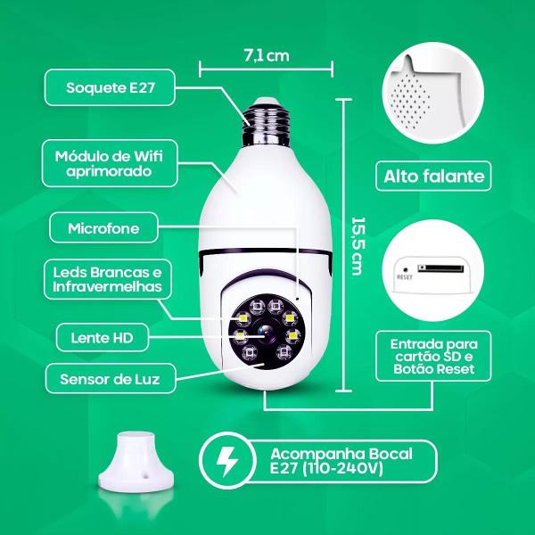Kit Câmeras de Segurança Wi-Fi 360º com Visão Noturna, Sensor de Movimento e LED Proteção Completa para Sua Casa! - Yoose Imagem de Kit Câmeras de Segurança Wi-Fi 360º com Visão Noturna, Sensor de Movimento e LED Proteção Completa para Sua Casa!