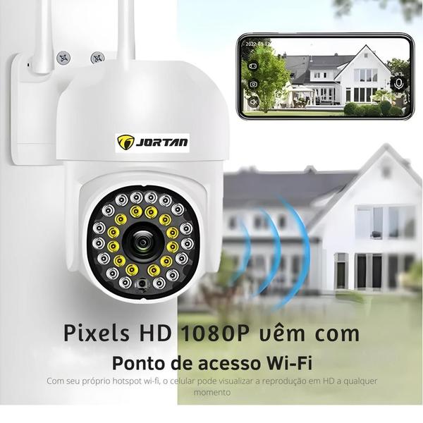 Imagem de kit Câmeras Segurança Externa Wifi  Zoom 4x lançamento 2024 Rotativa Prova D'água visão noturna sensor infravermelho 