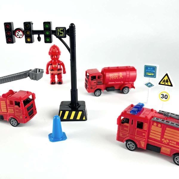 Imagem de kit Caminhões bombeiros resgate acessórios trânsito fricção