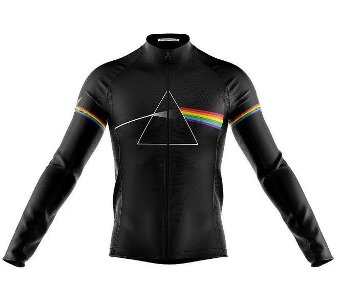 Imagem de Kit Camisa Bike Pink Floyd Preto C/ Calça Espuma Refletivo