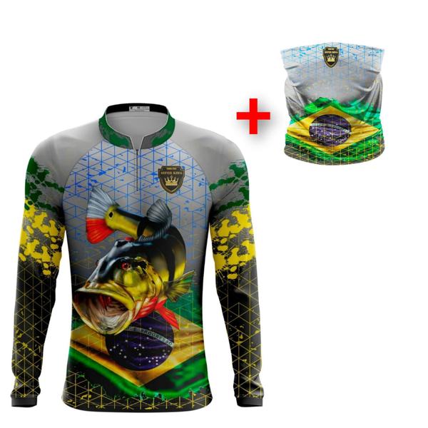 Imagem de kit camisa de pesca + buff proteção uv50+ SK13