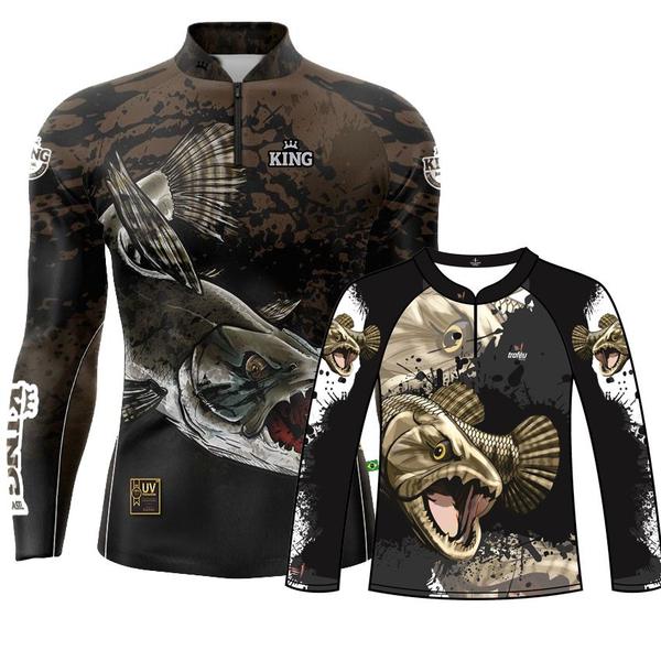 Imagem de Kit Camisa De Pesca Pai E Filho Traira C Proteção Solar Uv50