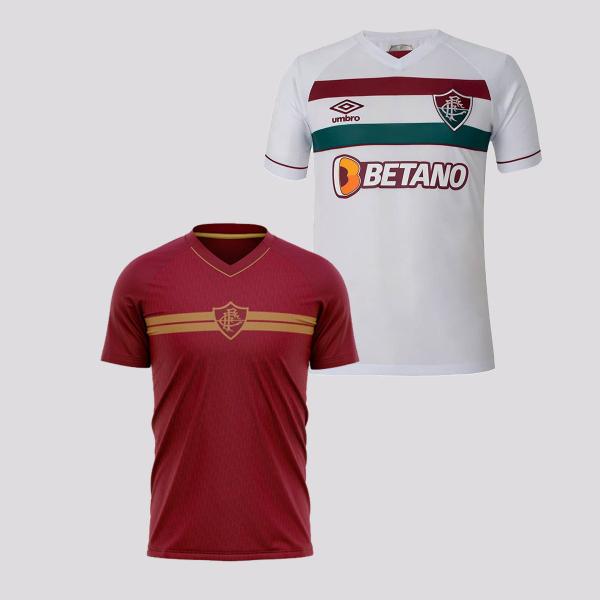 Imagem de Kit Camisa Umbro Fluminense II 2023 + Camisa Fluminense Prank Bordô