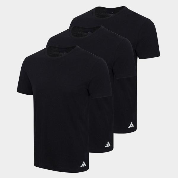 Kit Camiseta Adidas Básicas 3 Peças Masculino