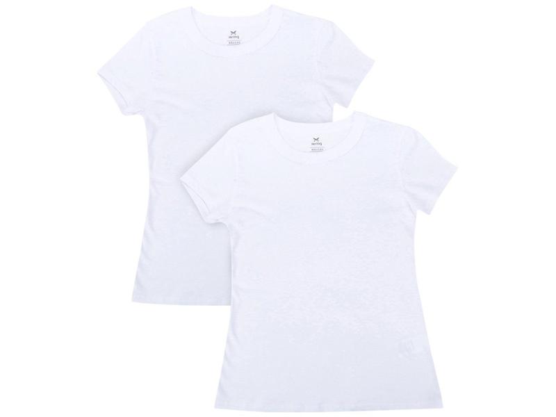 Kit Camiseta Básica Hering Manga Curta Feminina 2 Peças Kit Camiseta Básica Hering Manga Curta Feminina 2 Peças