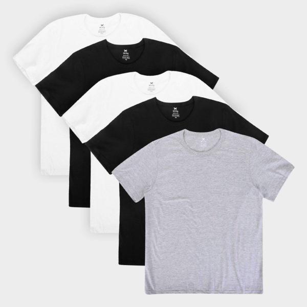 Kit Camiseta Hering Slim Masculina 5 Peças Kit Camiseta Hering Slim Masculina 5 Peças