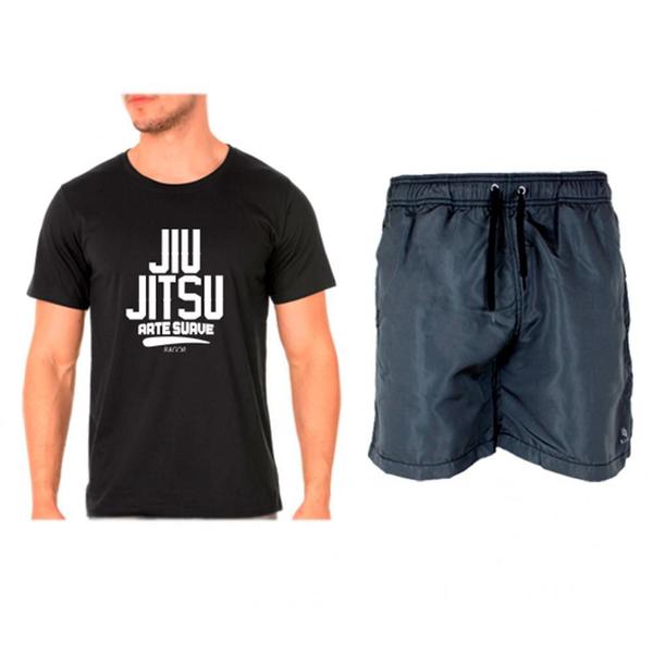 Imagem de Kit Camiseta Masculina Esporte + Short Tactel