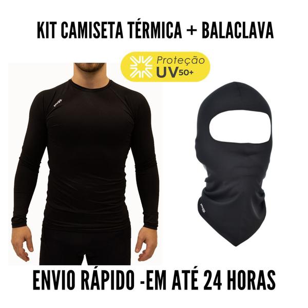 Imagem de Kit Camiseta Térmica e Balaclava Poliéster Proteção UV50+