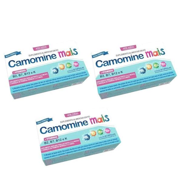 Imagem de Kit Camomine Mais Com 3 Unidades De 20 Cápsulas Cada