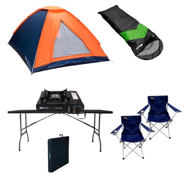 Imagem de Kit Camping Acampamento Saco Viper Mesa Dobrável Barraca 2 Cadeiras Fogareiro