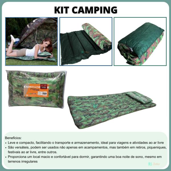 Imagem de Kit Camping FA Maringá Solteiro 78x188 (1 Colchonete + 1 Travesseiro) - Ideal para viagens - Atividades ao ar Livre