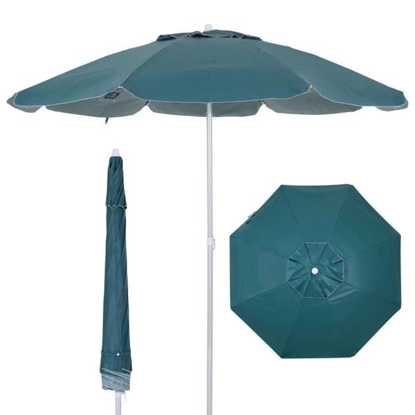 Imagem de Kit Camping Guarda Sol Bagum 2 Metros + Base Preta 18 L + Banqueta Dobravel